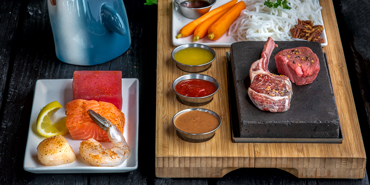 Hot Rocks Sear Steakhouse signature dishes Filet Mignon Medallions
Seafood Trio
Salt and Pepper Calamari